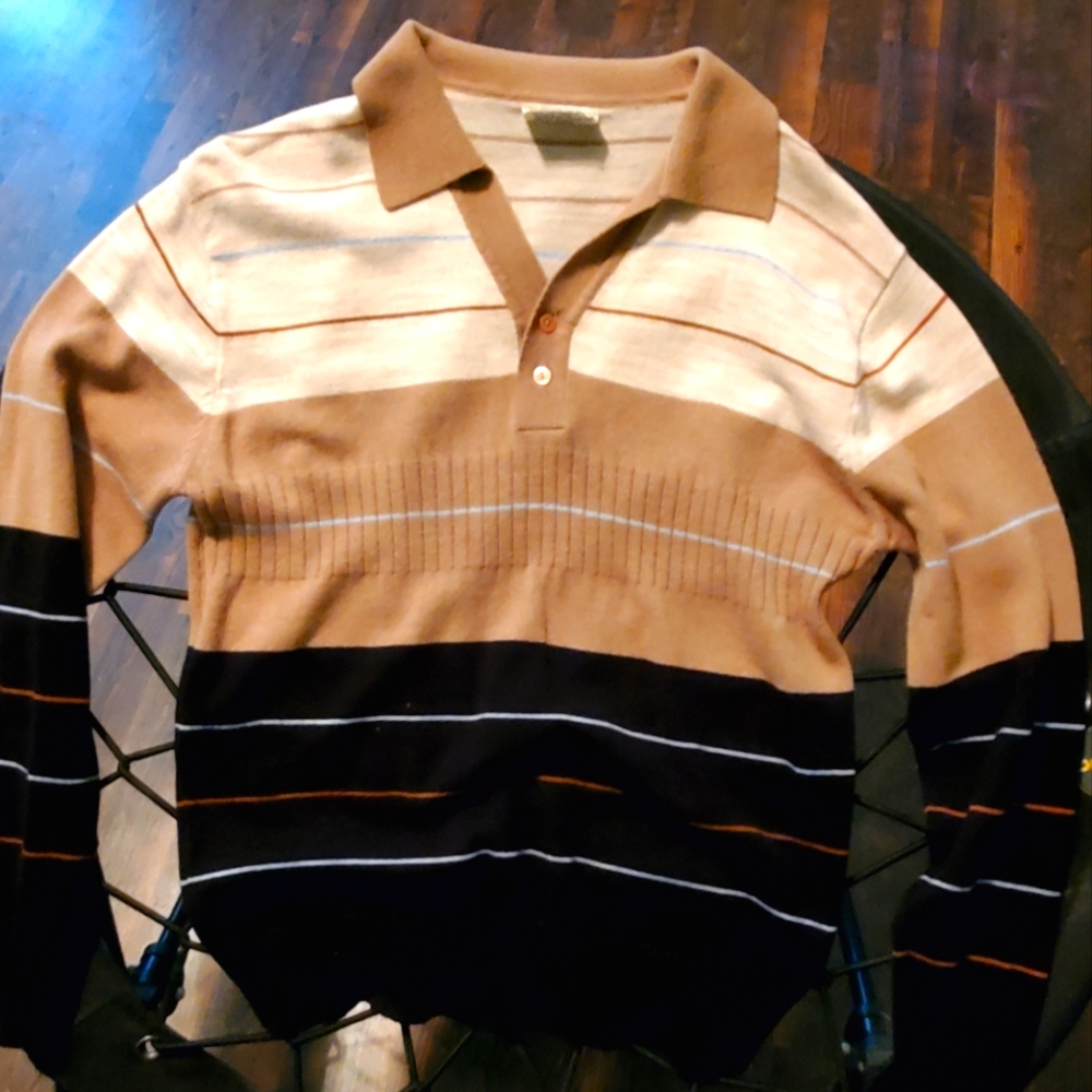 Vintage 70s Mister Mann Collared Sweater